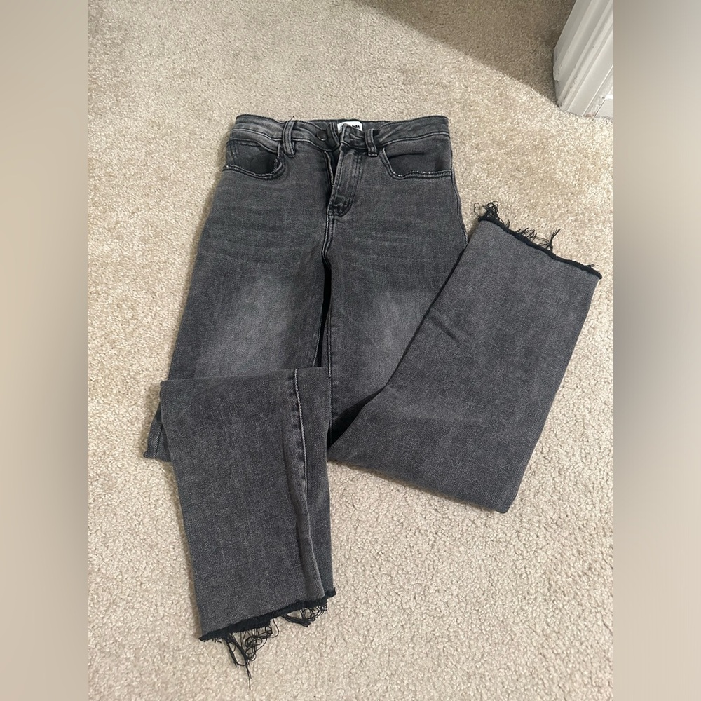 Black & Grey Distressed Denim Jeans